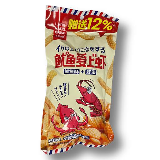 Чипсы LANG LANG CRISP с кальмаром и креветкой 28 г