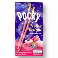 Печенье «Pocky» в шоколадной глазури со вкусом ягодного макаруна 31 г (Тайланд)