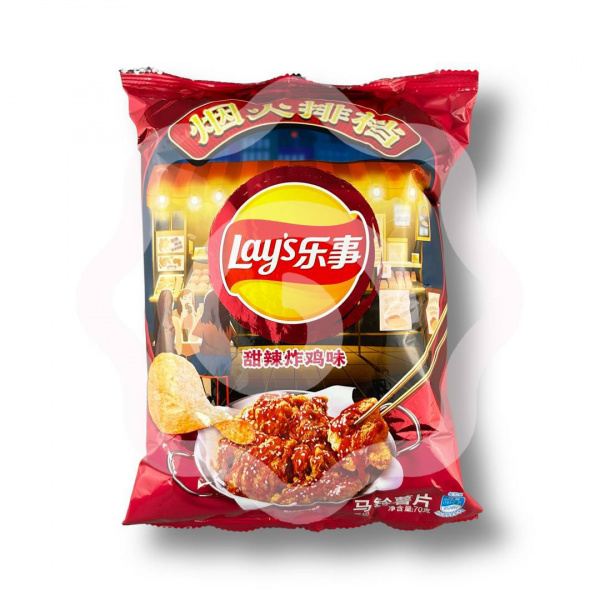 Чипсы «Lays» со вкусом сладко-пряной курицы 70 г (Китай)