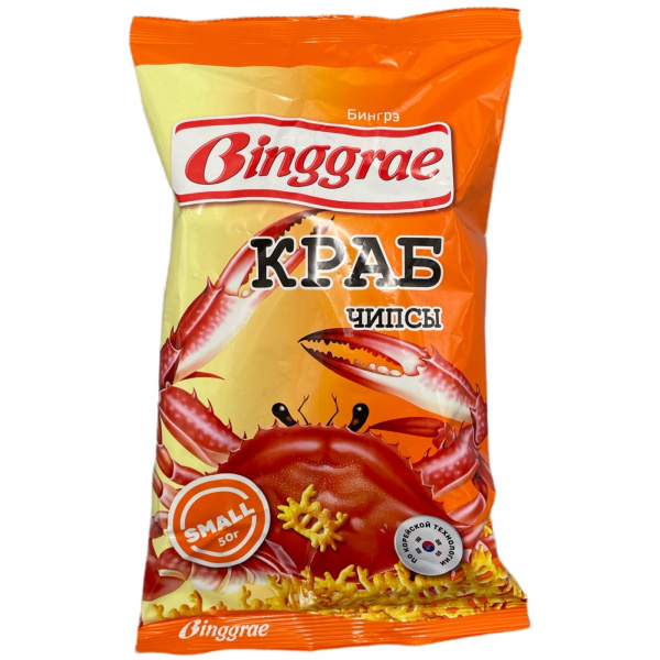 Чипсы «Бингрэ» со вкусом краба 50 г (Россия)