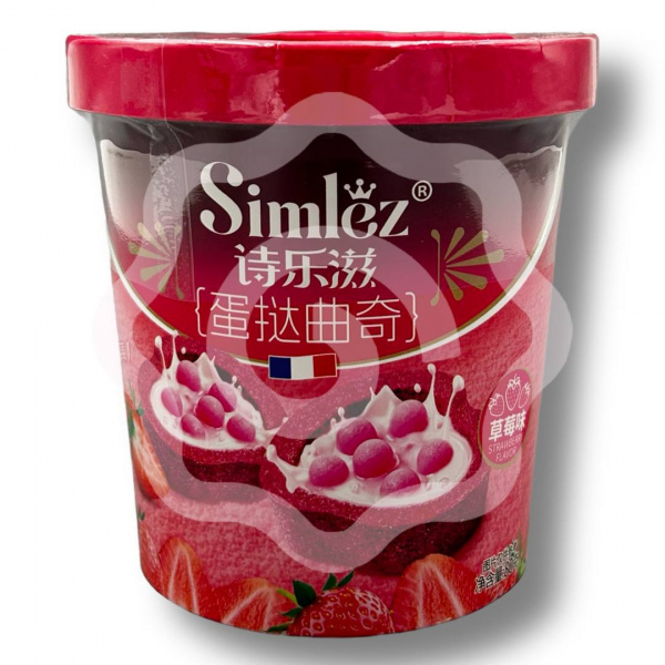 Мини-тарты «SIMLEZ» с хрустящими шариками в шоколадно-клубничном соусе 80 г (Китай)