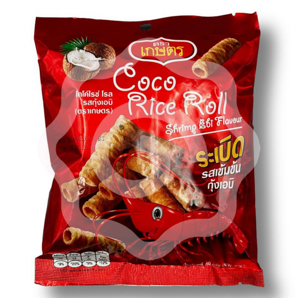 Кокосовые чипсы из рисовой муки со вкусом креветки 40 г (Тайланд)