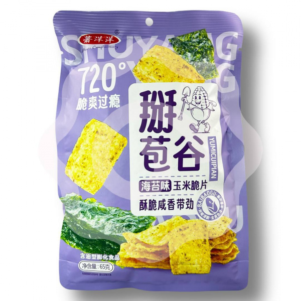 Чипсы кукурузные «Shuyangyang» со вкусом морских водорослей 65 г (Китай) 1/10/100