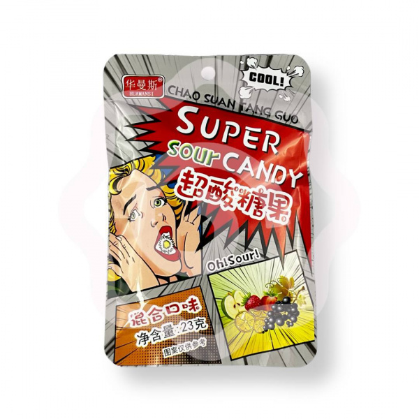 Конфеты CHAO SUAN TANG GUO "Super Sour Candy" кислые со вкусом напитков 23 г