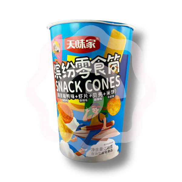 Чипсы SNACK CONES "Ассорти вкусов" пшеничные 238 г