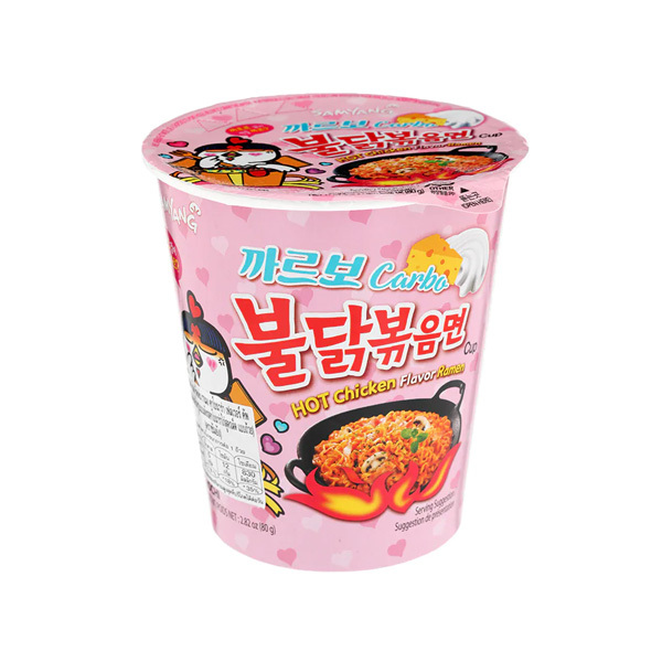Рамен «Samyang» со вкусом острой корейской курочки в соусе карбонара 80 г (Южная Корея) 1/12