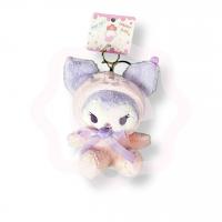 Брелок «Kuromi» нежно розовый в пижаме с бантиком