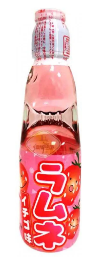 Газированный напиток «Hata Kosen Ramune» со вкусом клубники 200 мл (Япония) 1/30