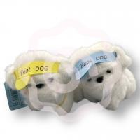 Мягкий брелок «Щенок белый с кепкой» в ассортименте
