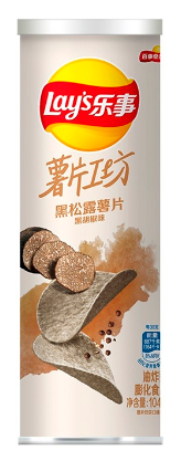 Чипсы «Lays» со вкусом черного трюфеля и перца 104 г (Китай) 1/24