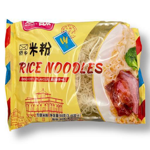 Лапша рисовая «Hezhong» со вкусом свиных ребрышек гриль 98 г (Китай) 1/18