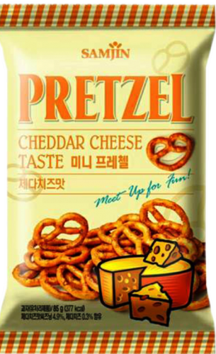 Крекер «Pretzel» бретцель с сыром чеддер 85 г (Южная Корея) 1/24