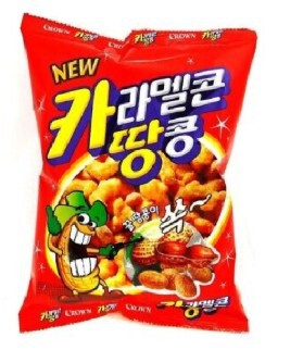 Кукурузные палочки CROWN "Caramel Corns＆Peanuts" в карамельно-арахисовой глазури 72 г