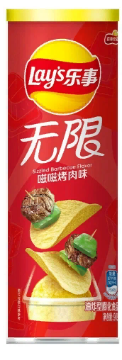 Чипсы «Lays» Stax со вкусом шашлыка 90 г (Китай) 1/24