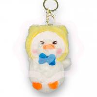 Мягкий брелок «Утка в желтой шапке»