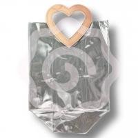 Подарочный пакет прозрачный «Ручки-сердечки»