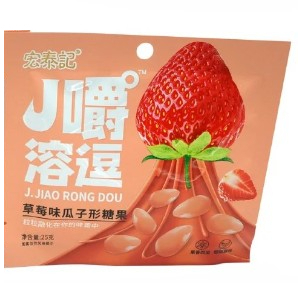Конфета J.JIAO RONG DOU жевательная со вкусом клубники 25 л