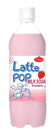 Напиток T`BEST "Latte Pop. Milk soda" со вкусом клубники газированный 0.5 л