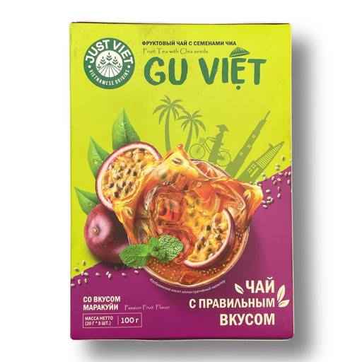 Чай растворимый с семенами чиа со вкусом маракуйи 5 стиков 100 г (Вьетнам)