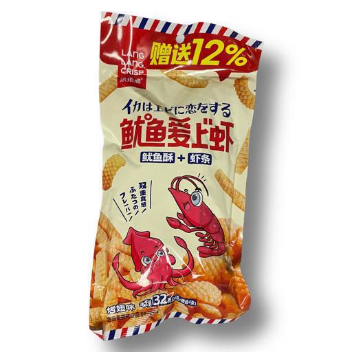 Чипсы LANG LANG CRISP с кальмаром и креветкой 28 г