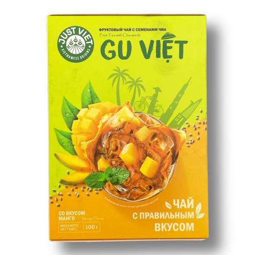 Чай растворимый с семенами чиа со вкусом манго 5 стиков 100 г (Вьетнам)