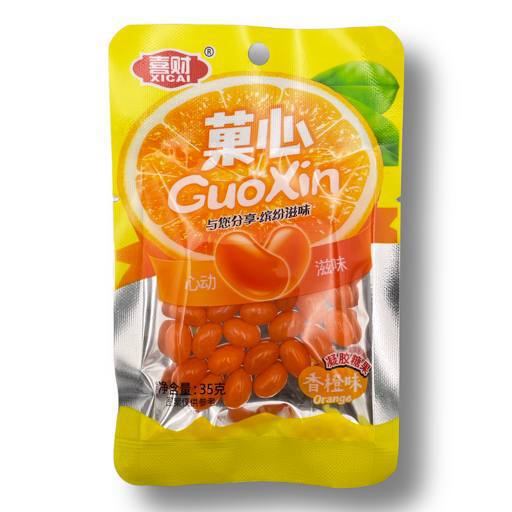 Мармеладные бобы в глазури «GioXin» со вкусом апельсина 35 г (Китай)