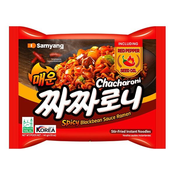 Лапша SAMYANG "Chacharoni Spicy" острая с соусом из черных соевых бобов 140 г