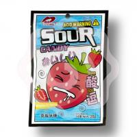 Леденцы кислые с клубничным вкусом  20 г (Китай) 1/20/240