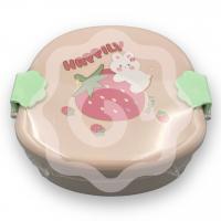 Ланчбокс "Зайка с клубникой", розовый, 1200 мл