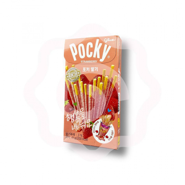 Покки «Glico» в шоколаде с клубникой 41 г (Южная Корея) 1/40