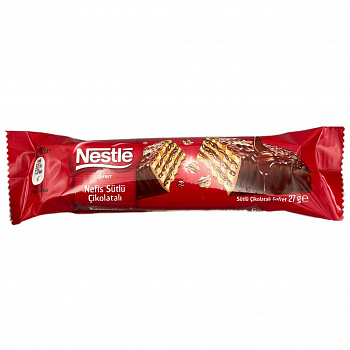 Вафельный батончик «Nestle» криспи в молочном шоколаде 27 г (Турция)