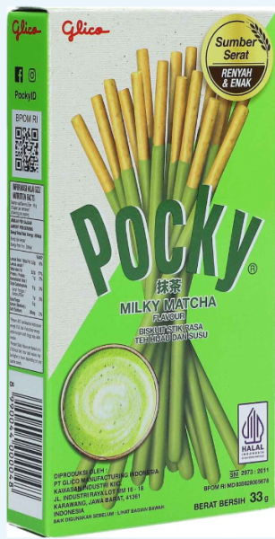 Печенье «Pocky» в глазури со вкусом молочной матчи 33 г (Индонезия) 1/10/120