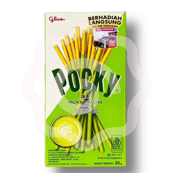 Печенье «Pocky» в глазури со вкусом молочной матчи 33 г (Индонезия) 1/10/120