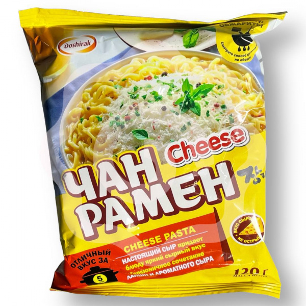 Рамен «Doshirak» чан рамен сырный Cheese Pasta 120 г (Россия) 1/20