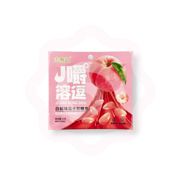Конфеты жевательные J.JIAO RONG DOU со вкусом персика 25 г