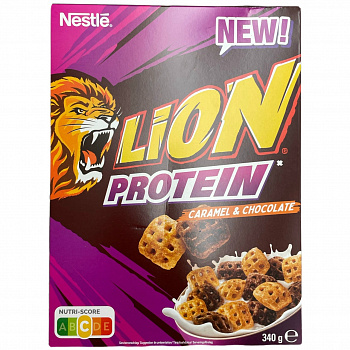 Сухой завтрак «Nestle» Лион со вкусом карамели и шоколада 340 г (ЕС)
