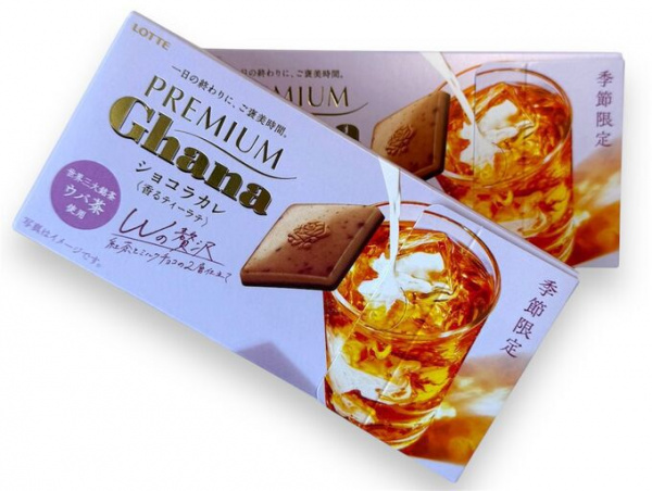 Шоколад LOTTE "Ghana Chocolate Tea" со вкусом чая латте и молочного шоколада 64 г