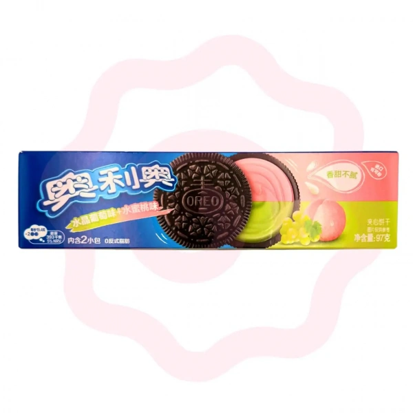 Печенье «Oreo» с начинкой винограда и персика 97 г (Китай) 1/24