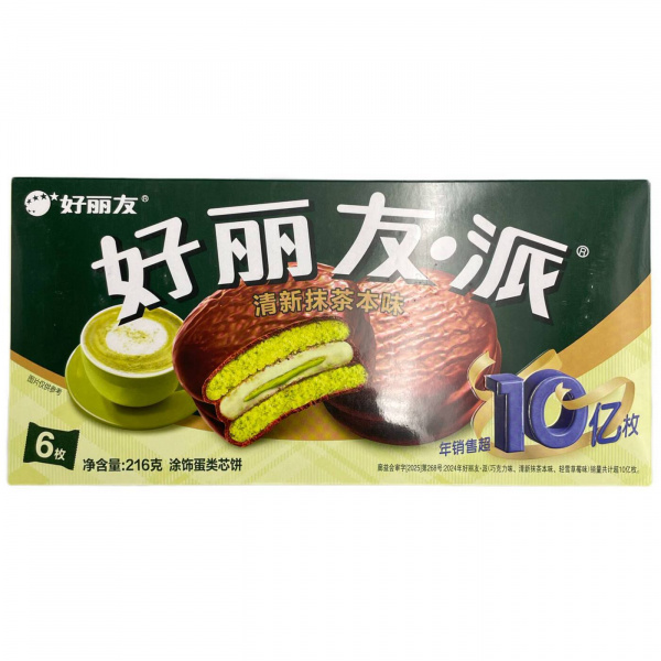 Пирожное «Choco Pie» со вкусом матчи  216 г (Китай)