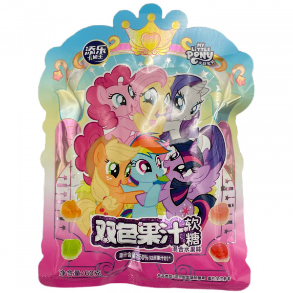 Мармелад «My Little Pony» с фруктовым соком микс фруктов 60 г (Китай)