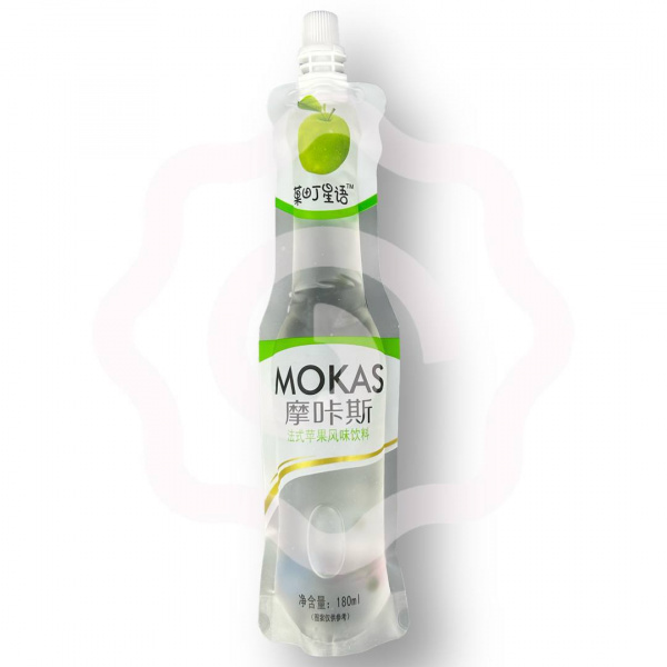 Напиток «Mocas» со вкусом зеленого яблока и кусочками фруктов 180 мл (Китай) 1/10/30