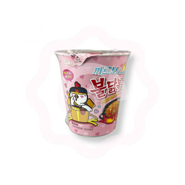 Рамен «Samyang» со вкусом острой корейской курочки в соусе карбонара 80 г (Южная Корея) 1/12