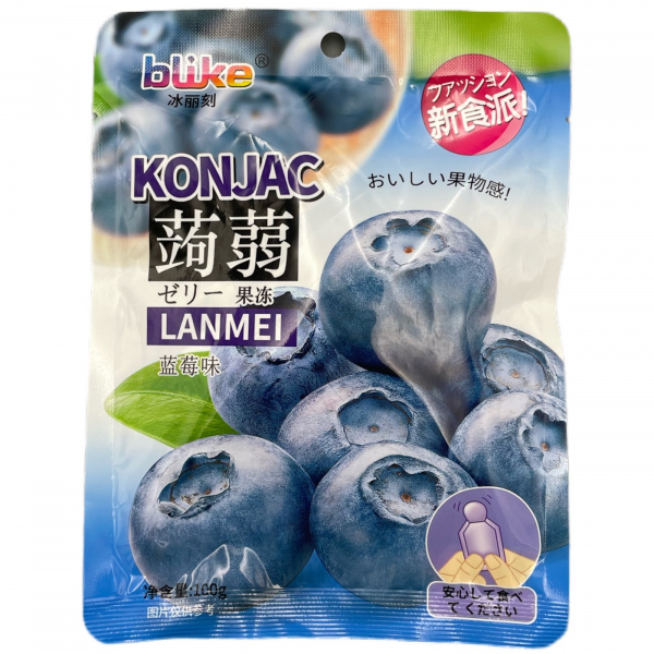 Желе низкокалорийное из конжака со вкусом черники 100 г (Китай)