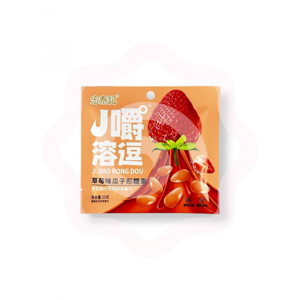 Конфета J.JIAO RONG DOU жевательная со вкусом клубники 25 л