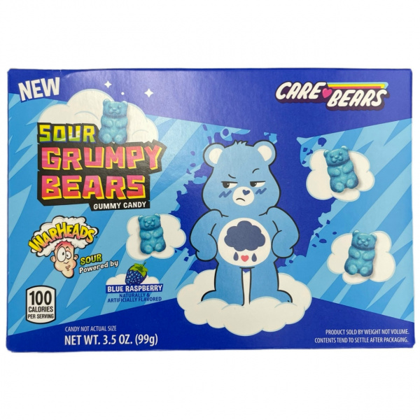 Кислые конфеты  «Вархедс Grumpy bears» со вкусом голубой малины 99 г (США)