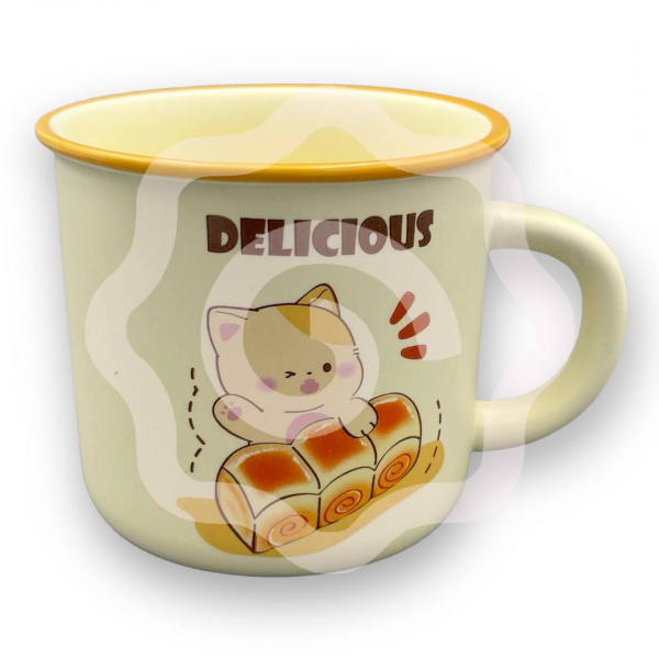 Кружка «Delicious», котик с батоном
