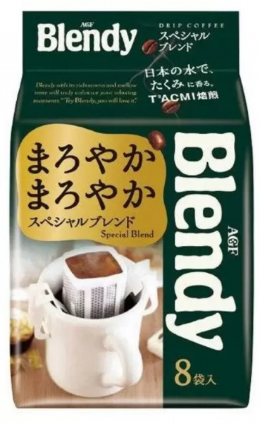 Кофе растворимый AGF BLENDY "Special" зелёный в дрип-пакетах 8х7 гр