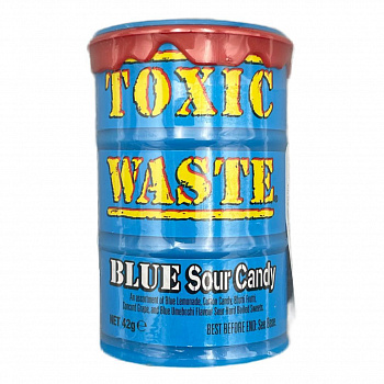 Леденцы «Toxic Waste» синяя малина, японская слива, сахарная вата, виноград, тутти фрутти 42 г (Пакистан)