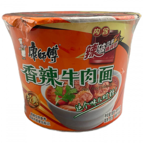 Рамен «KangShiFu» со вкусом пряной острой говядины 116 г (Китай)