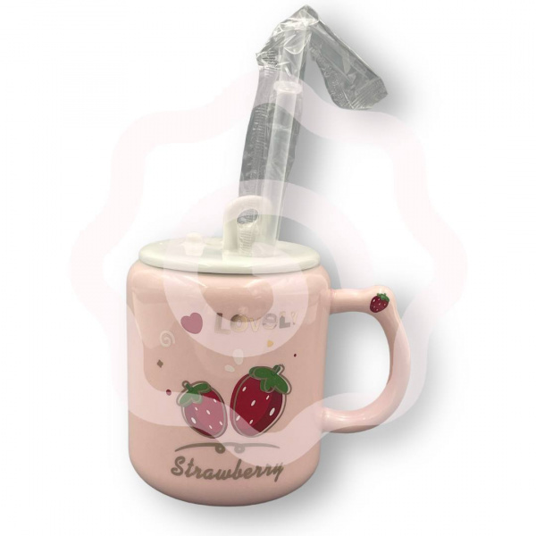 Кружка с ложкой «Lovely strawberry» 400 мл